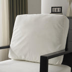 Mid-Century Modern Armchair - White Velvet and Gold Legs.