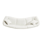 Curved Contemporary 3-Seater Sofa in Beige for Stylish Living.