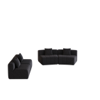 Chenille Curved Sectional Sofa with 4 Pillows.