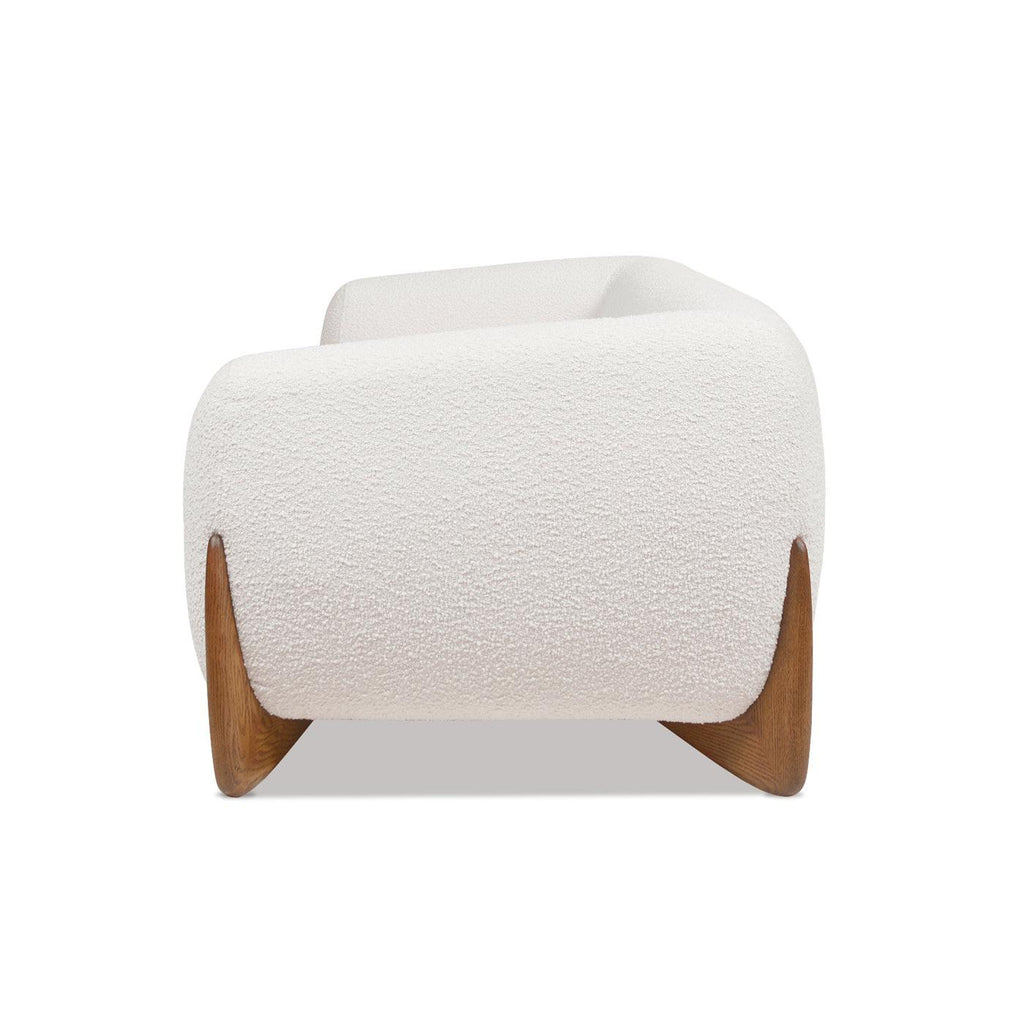 Alpine 90.5' Sherpa Sofa, Ivory White Boucle.