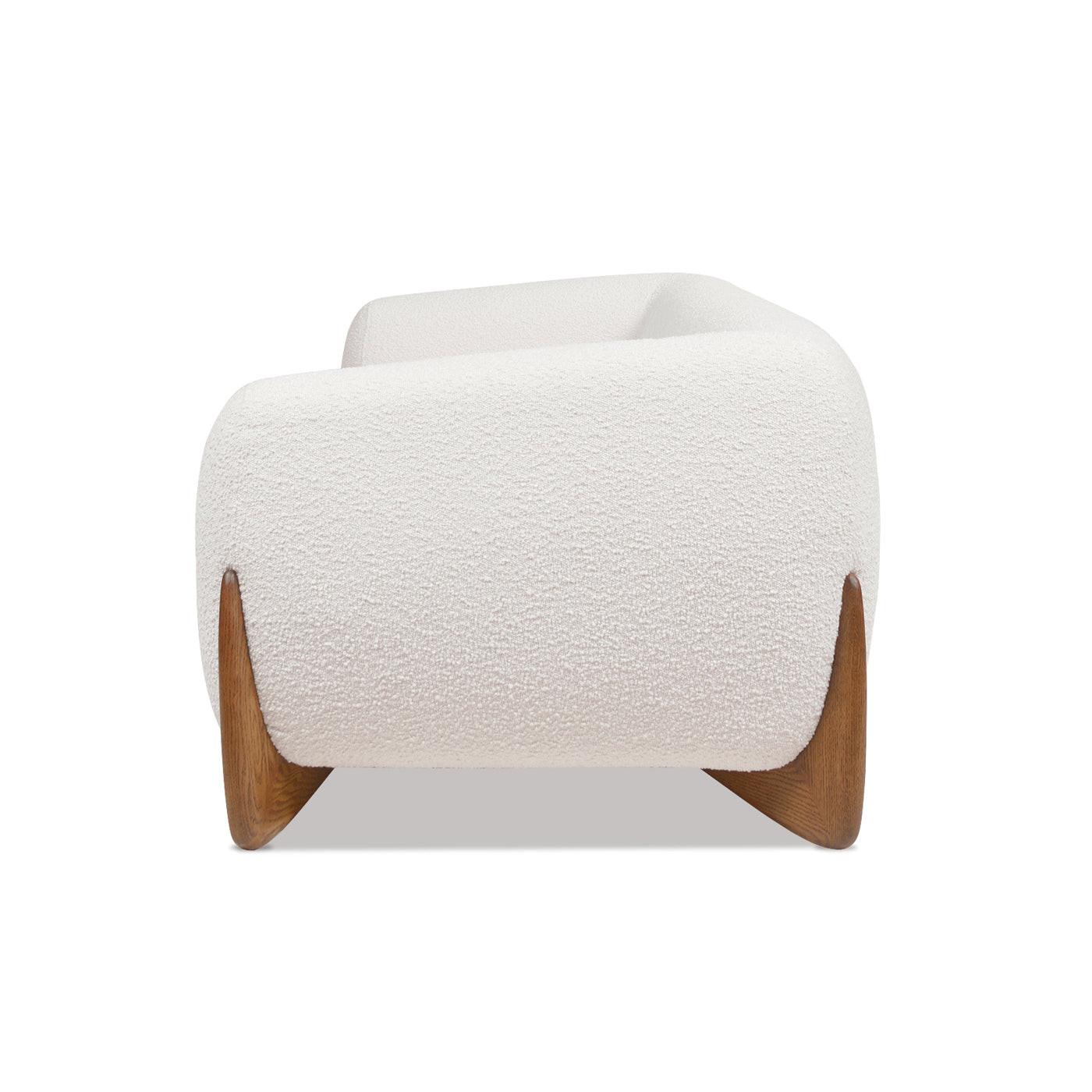 Alpine 90.5' Sherpa Sofa, Ivory White Boucle.