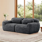Dark Grey Modular Sofa with plush texture and ergonomic backrest, ideal for stylish and comfortable living room arrangements.