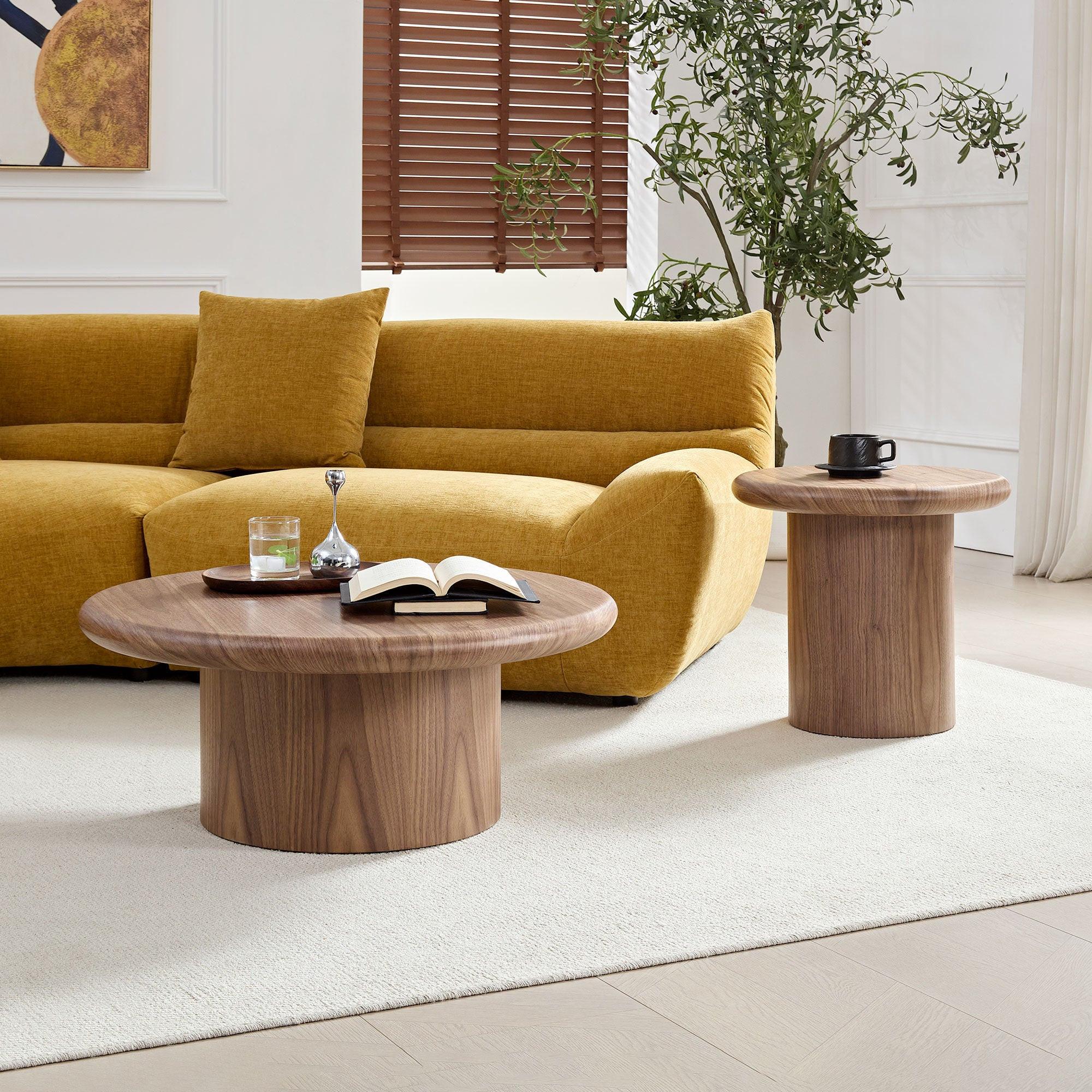Modern Round Coffee Table Set - Convenient and Stylish.