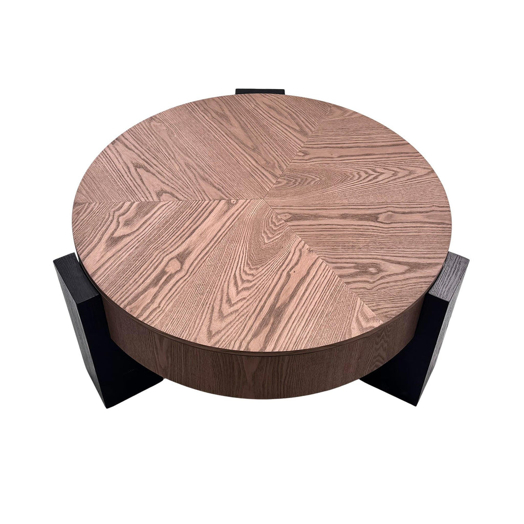 Round Coffee Table with Hidden Storage for Small Spaces.