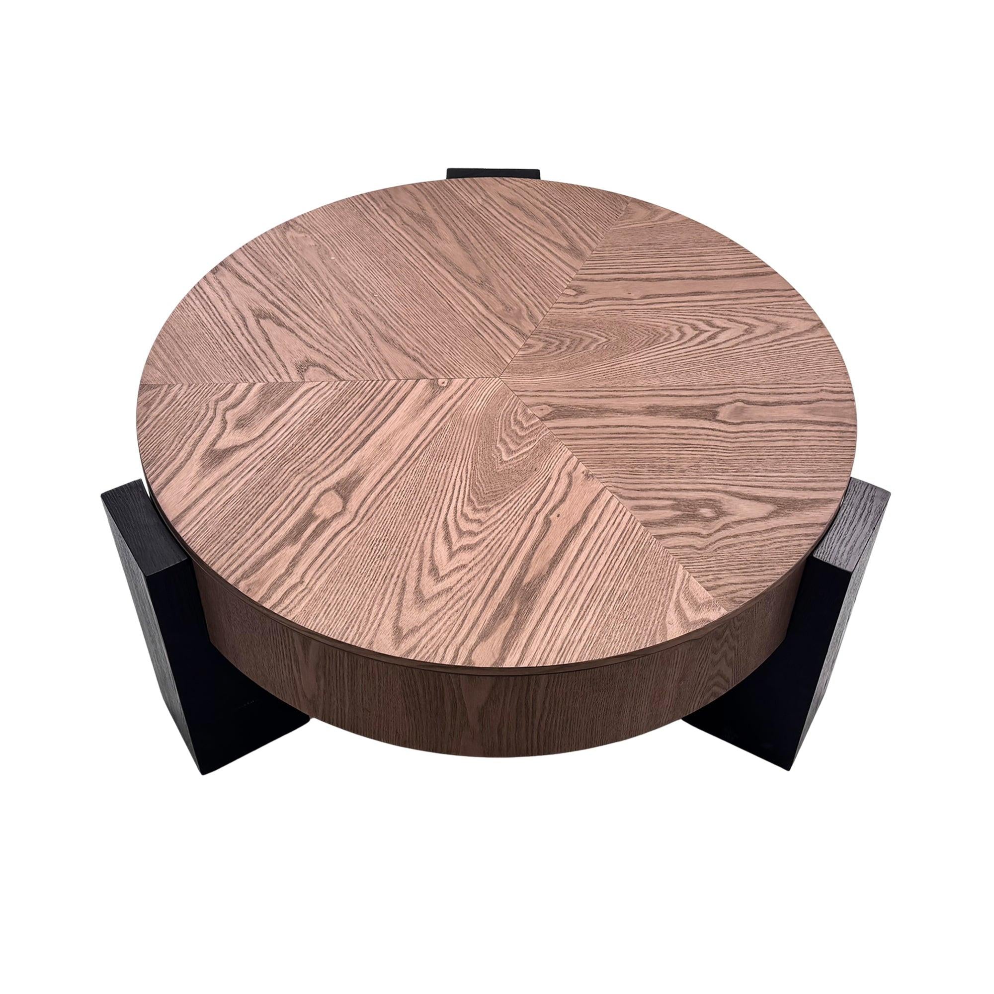 Round Coffee Table with Hidden Storage for Small Spaces.