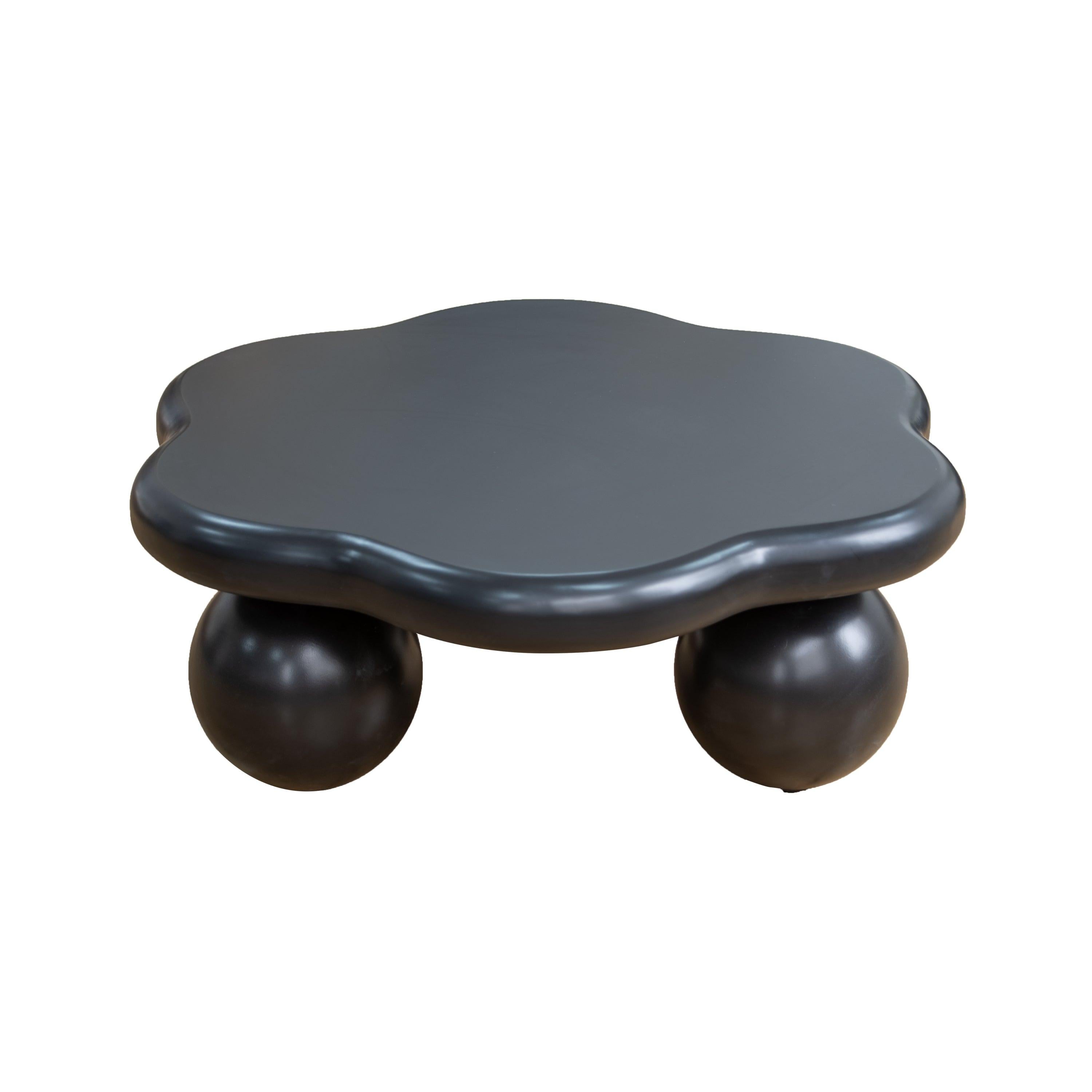 Black Cloud Shaped Coffee Table - Space Saving Design.