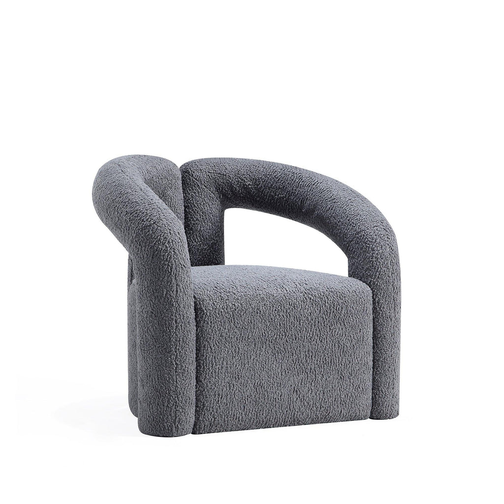 Darian Boucle Lounge Chair in Gray.