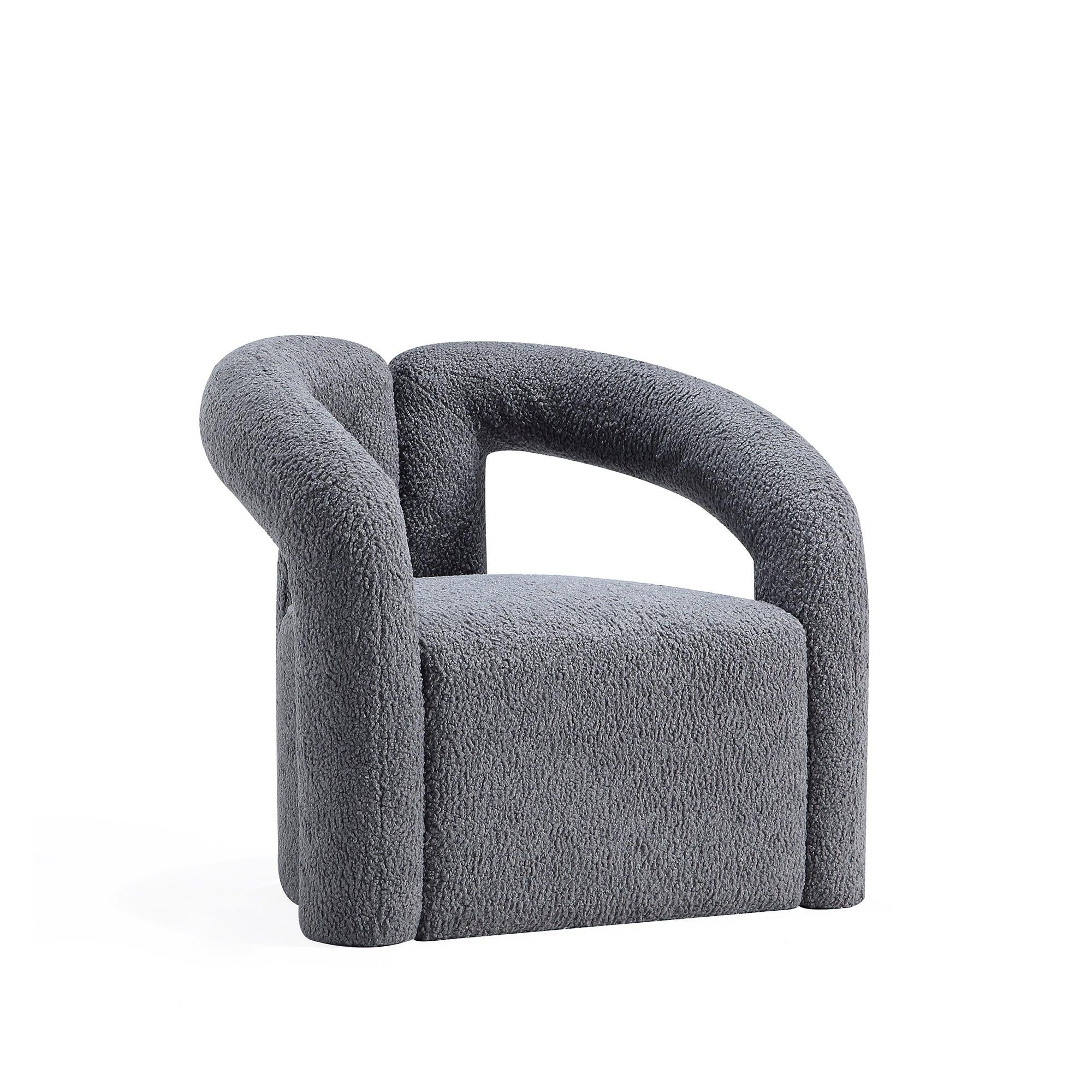 Darian Boucle Lounge Chair in Gray.
