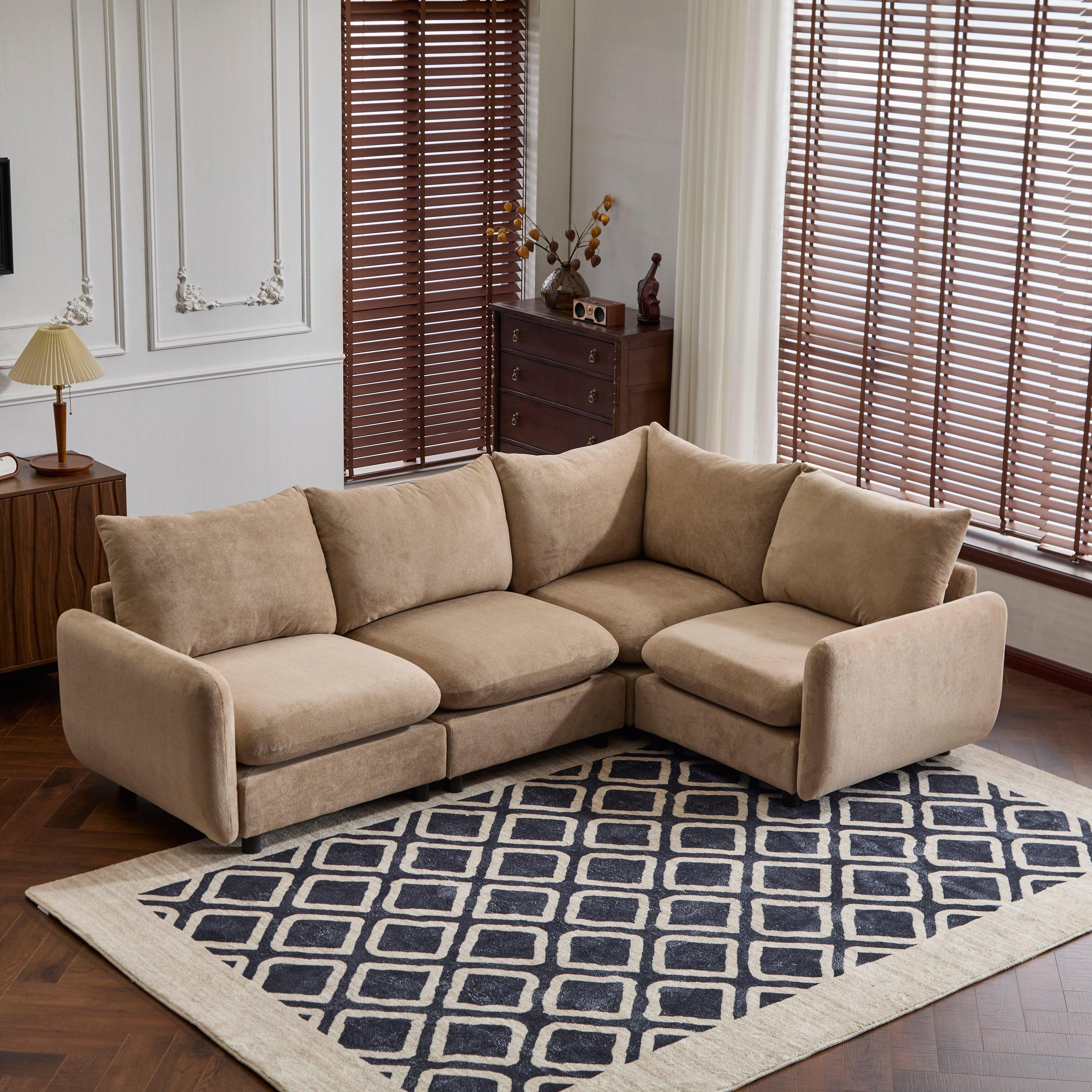 L Shaped Modular Sectional Sofa - Nomad 4-Piece Couch.