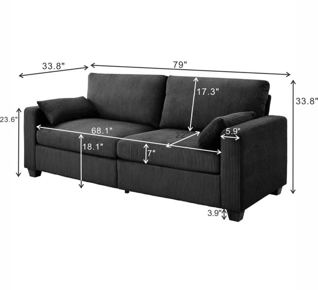 Removable Cover Loveseat Sofa for Small Spaces.