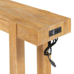 Rustic Wood Console Table with Outlet & Hidden Drawer.