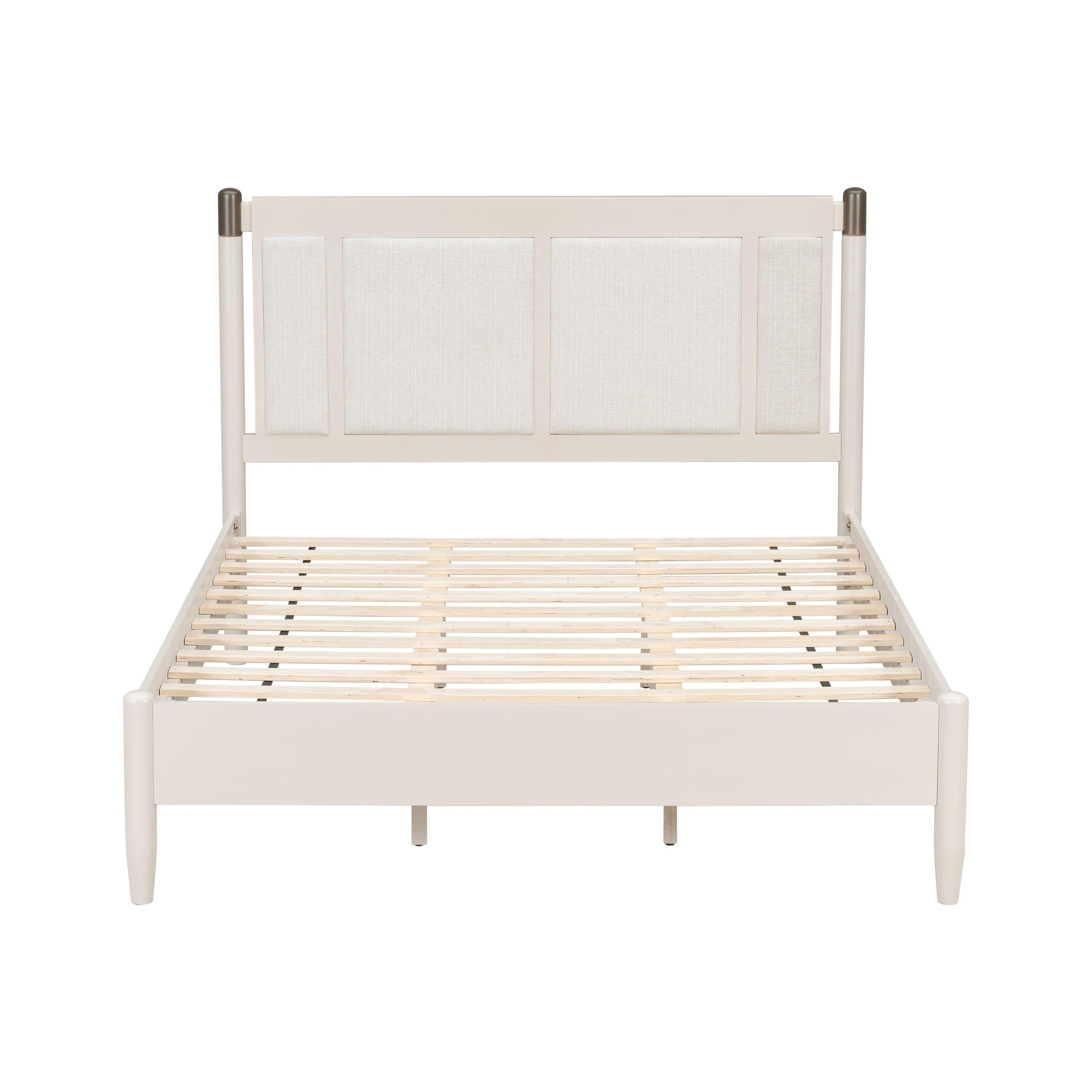 Solid Wood Queen Bed with Heavy Duty Support.