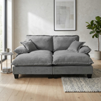 Modern Modular 4-Seater Chenille Sectional Sofa in Grey