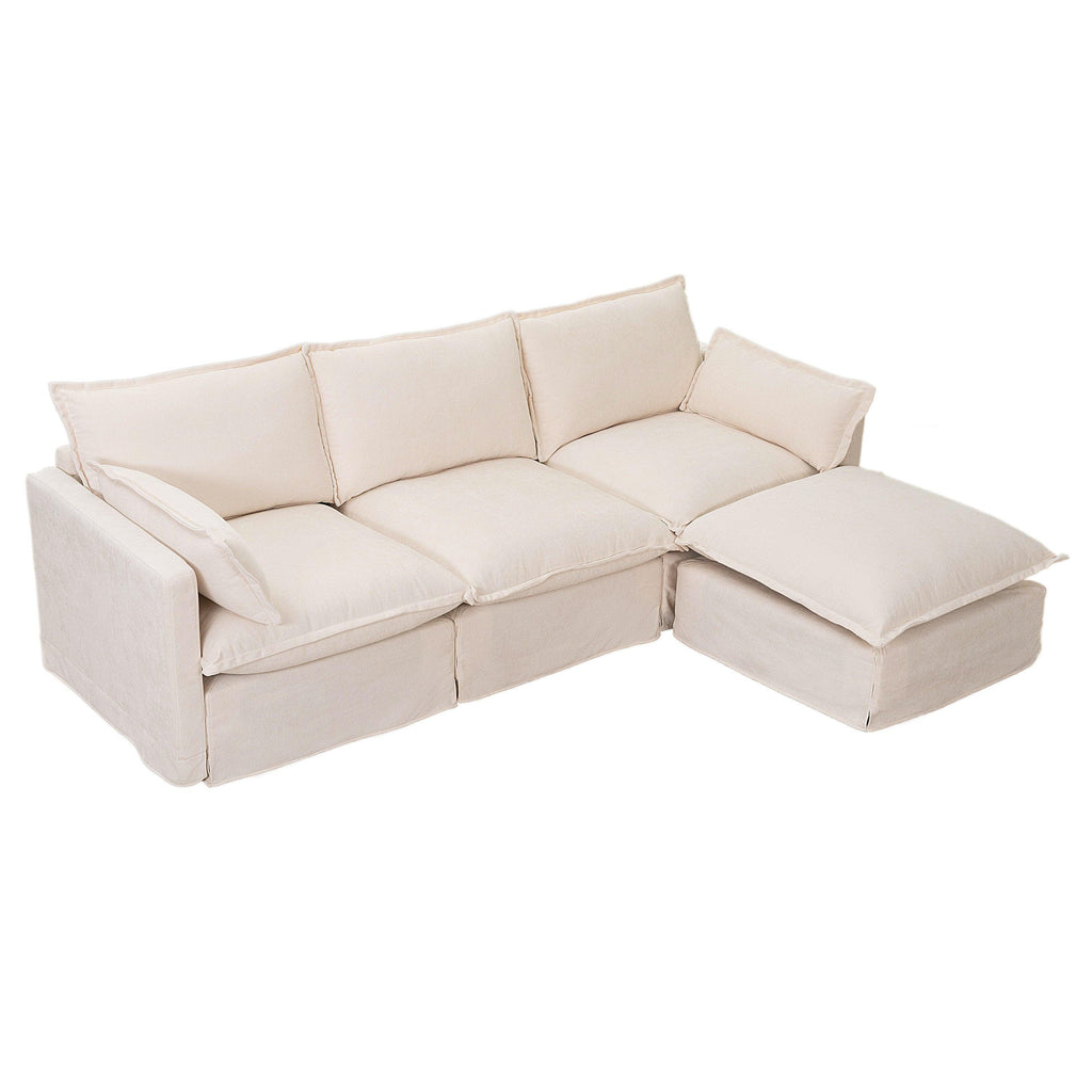 Modern Modular Sectional Sofa with Ottoman - 4-Seater.
