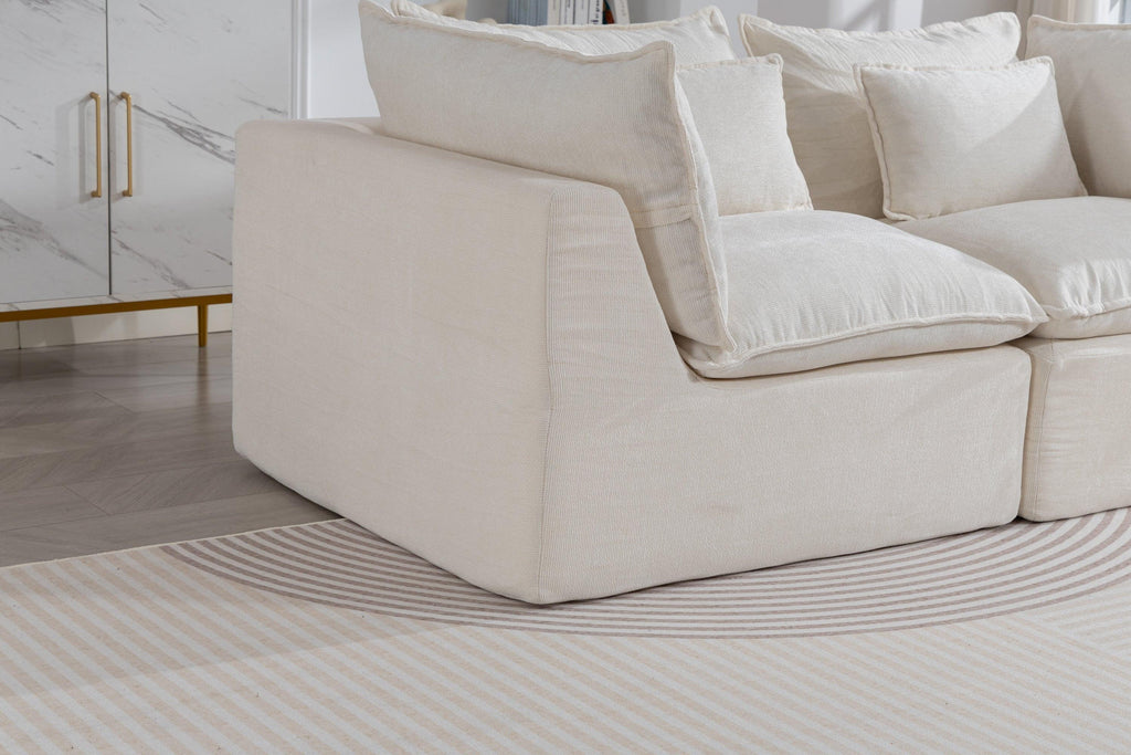 Oversized Modular Sectional Sofa with Ottoman for Living Room.