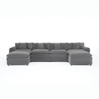 Modular Sectional Sofa Grey - Comfy 4-Seater Couch Set.