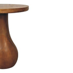 Solid Wood Curved Base Side Table for Modern Living.