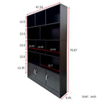70.87' Tall Bookshelf with 10 Cubes and Cabinet.