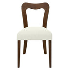 Walnut Beige Dining Chair Set of 2 without Arms.
