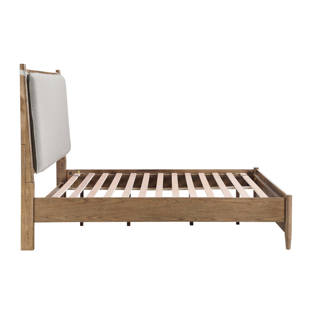 Queen Platform Bed with Removable Upholstery Cushion.