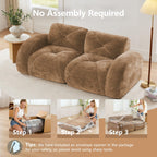 Modern Velvet Sofa Set - 2 Piece Deep Seat Couch.