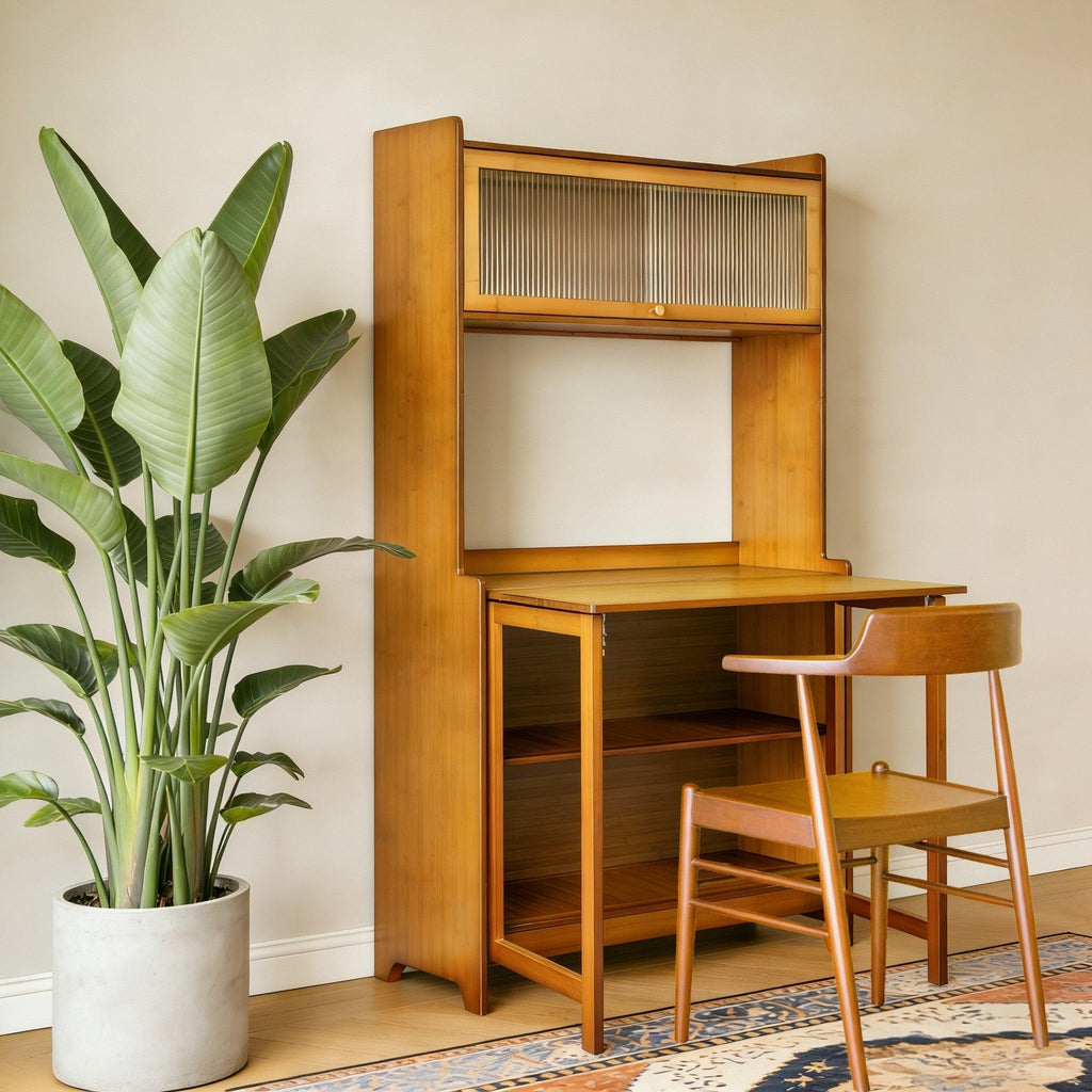 Bamboo Folding Table for Home Office - Multi-Functional Design.