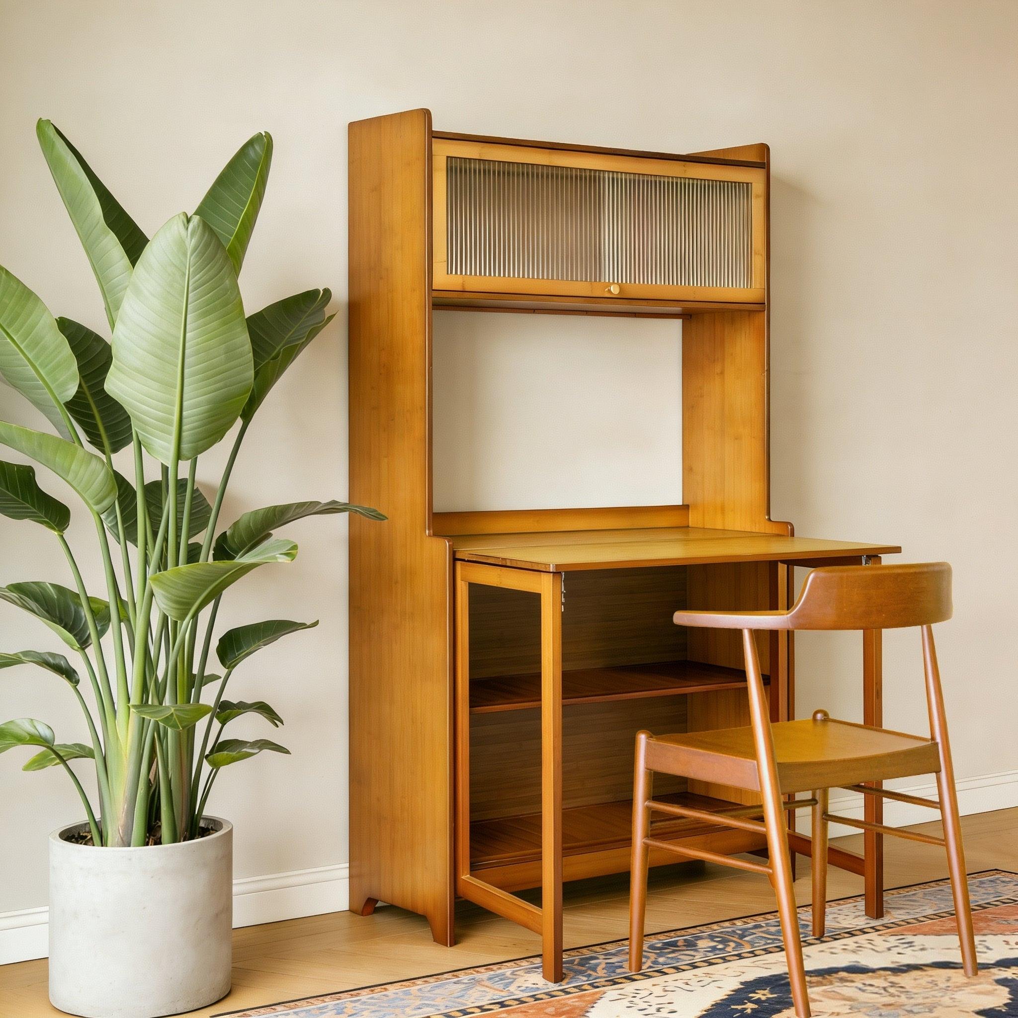 Bamboo Folding Table for Home Office - Multi-Functional Design.