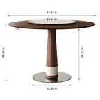 47-Inch Solid Wood Dining Table with Lazy Susan.