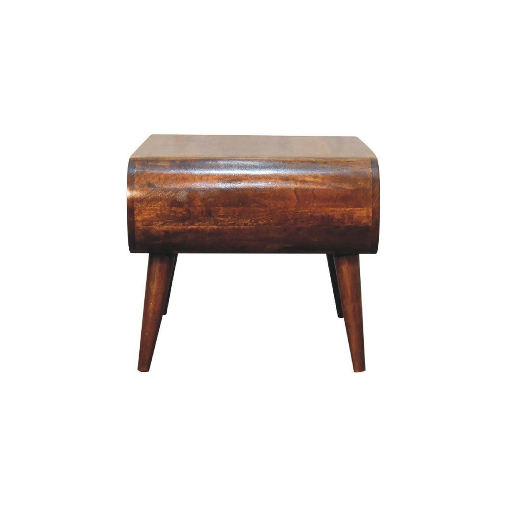 Open Chestnut Coffee Table, Nordic Legs, Dark Brown.