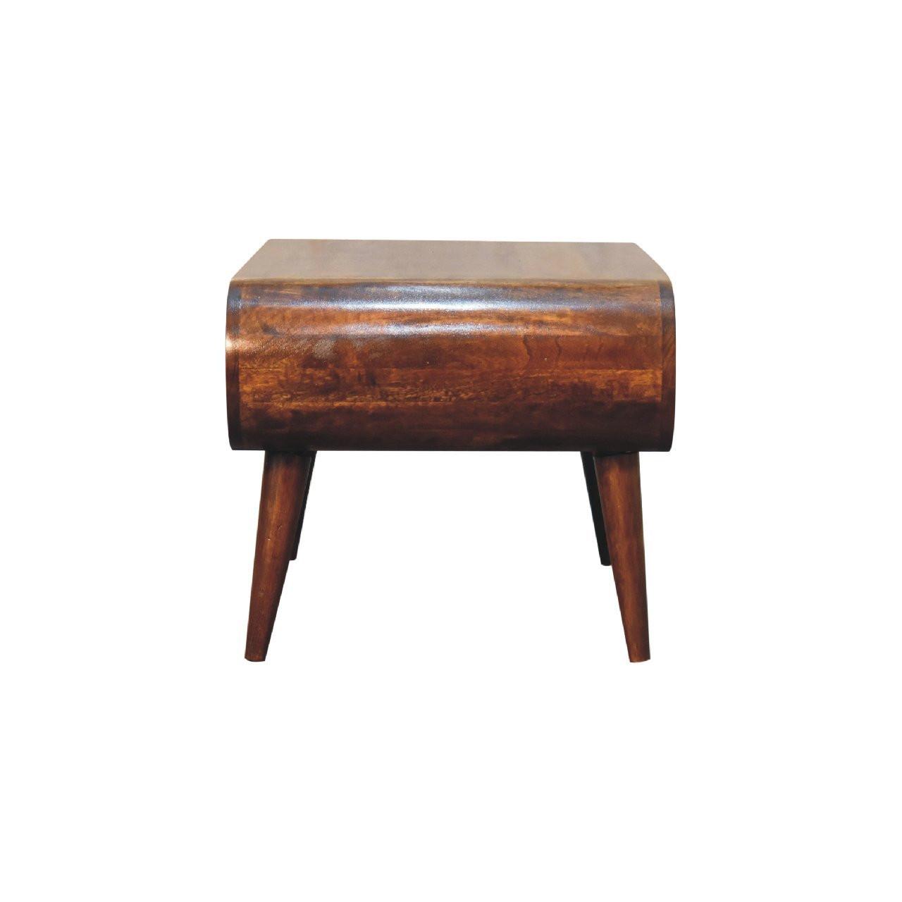 Open Chestnut Coffee Table, Nordic Legs, Dark Brown.