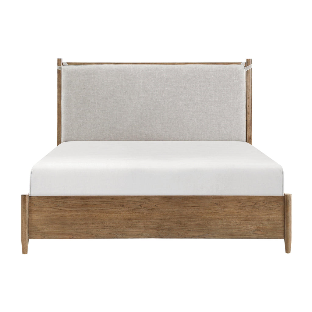 Queen Platform Bed with Removable Upholstery Cushion.