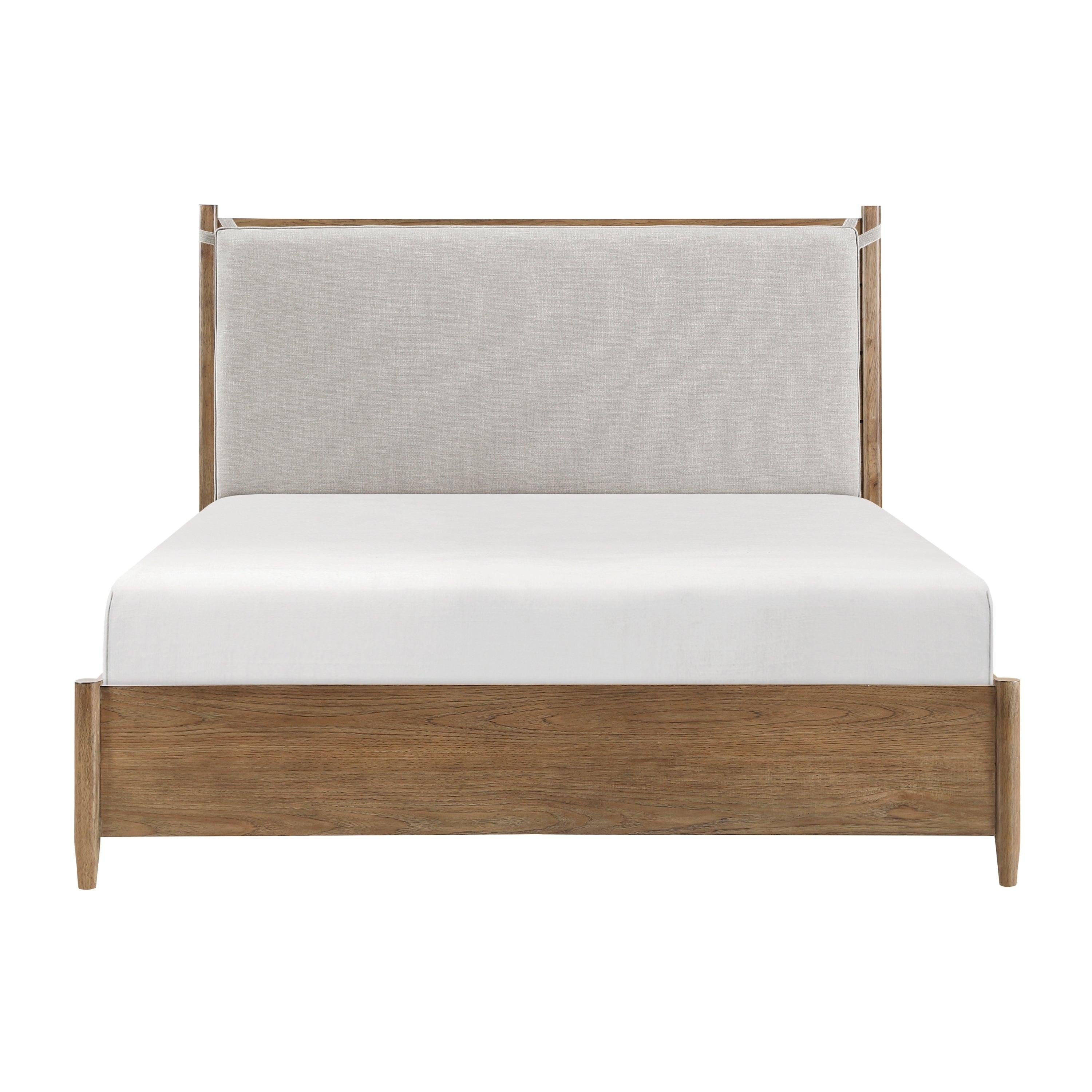 Queen Platform Bed with Removable Upholstery Cushion.