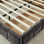 California King Upholstered Bed with Storage - Dark Gray.