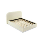 Arden Beige Boucle Eastern King Upholstered Bed with Low Profile