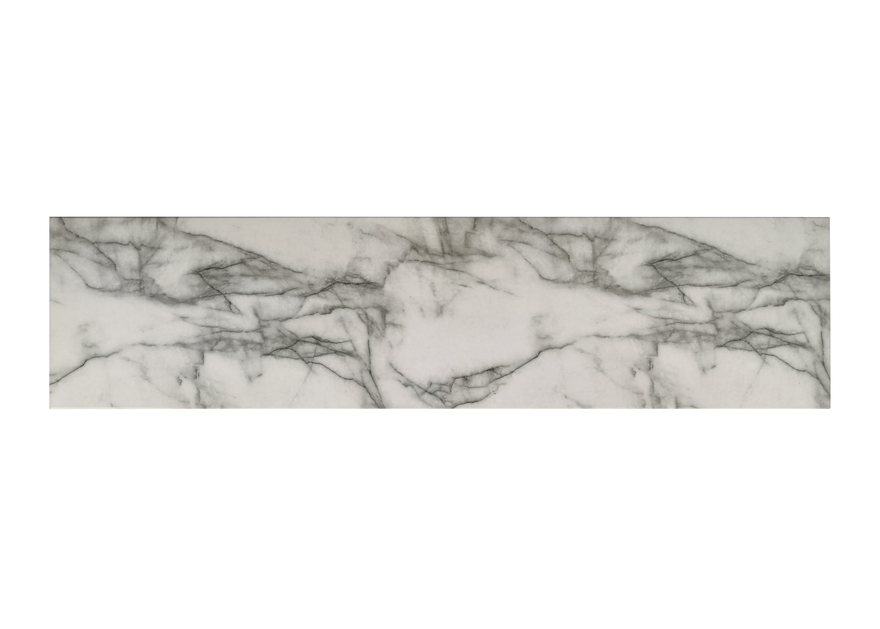 Close-up of faux white marble top on Matilda 63' Console Table, showcasing elegant veining for a luxurious and modern look.