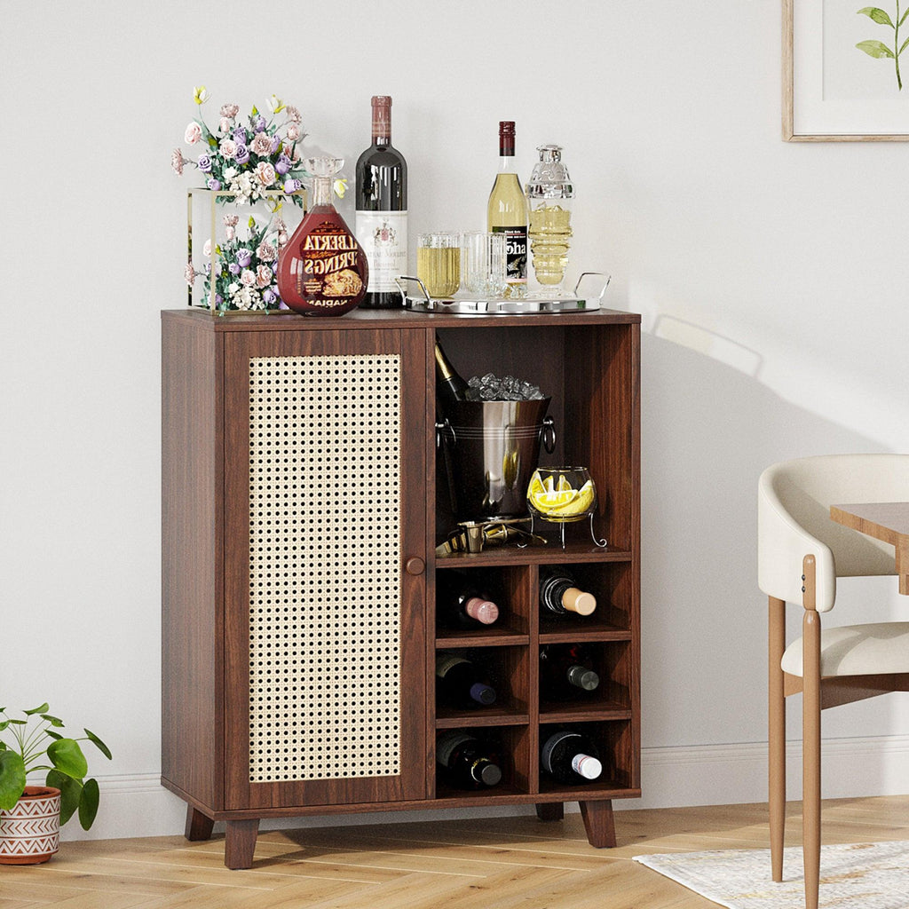 Wine Bar Cabinet with Storage – 34 Inch Sideboard.