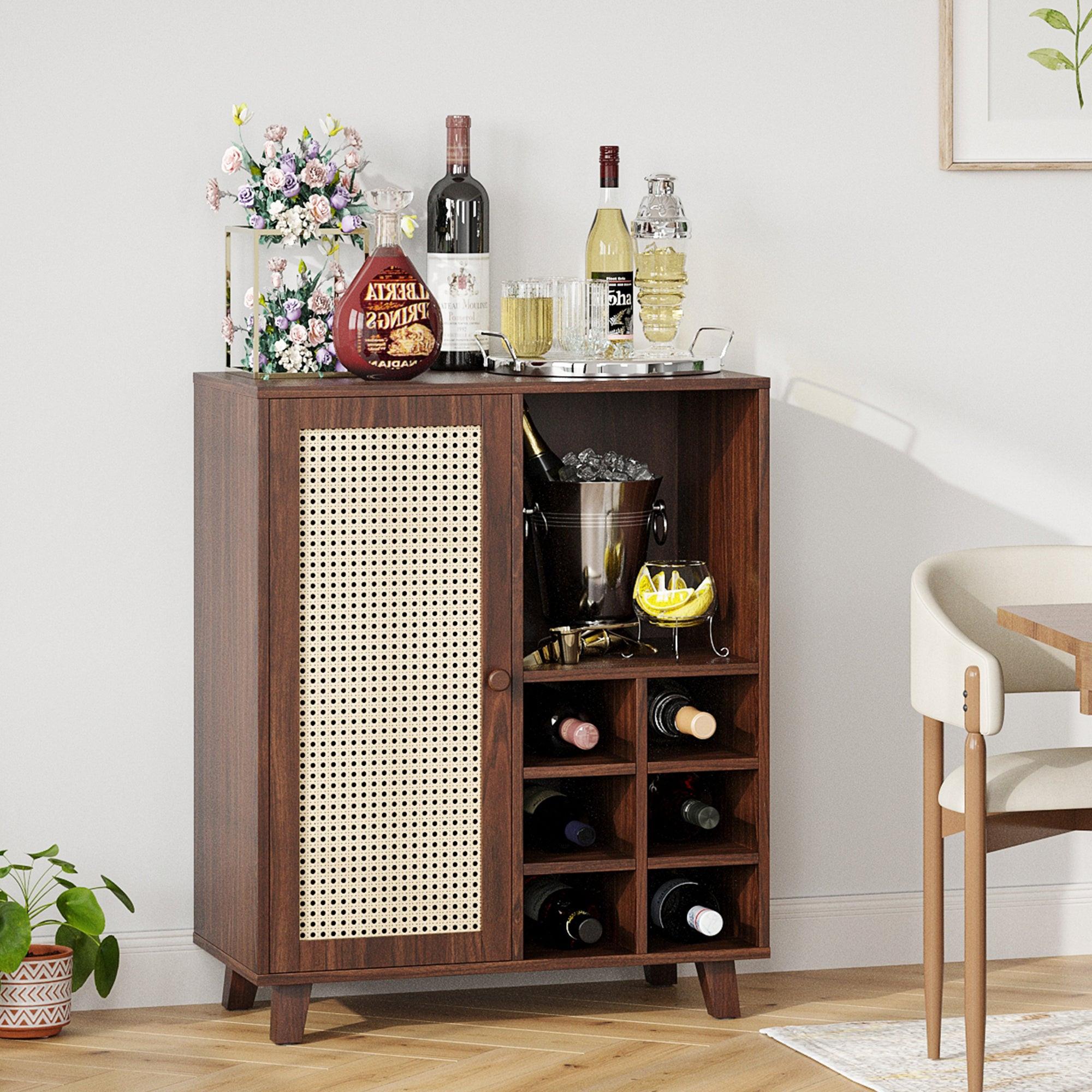 Wine Bar Cabinet with Storage – 34 Inch Sideboard.