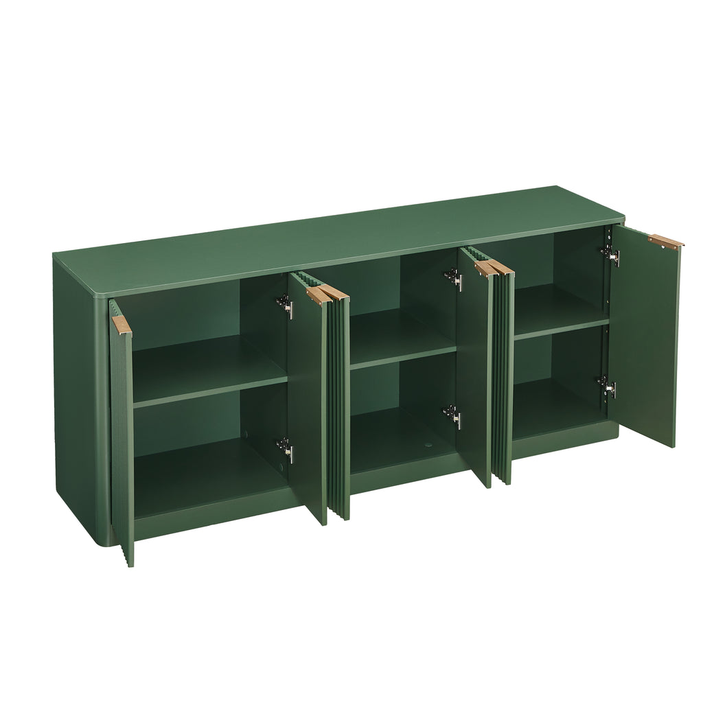 67 Inch Wavy Sideboard Storage Cabinet - Green