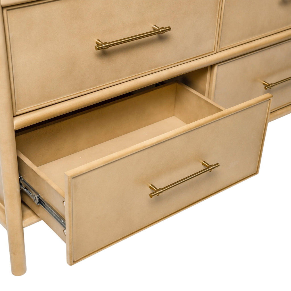 Natural Storage Cabinet with 6 Drawers for Living Room.