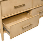 Natural Storage Cabinet with 6 Drawers for Living Room.