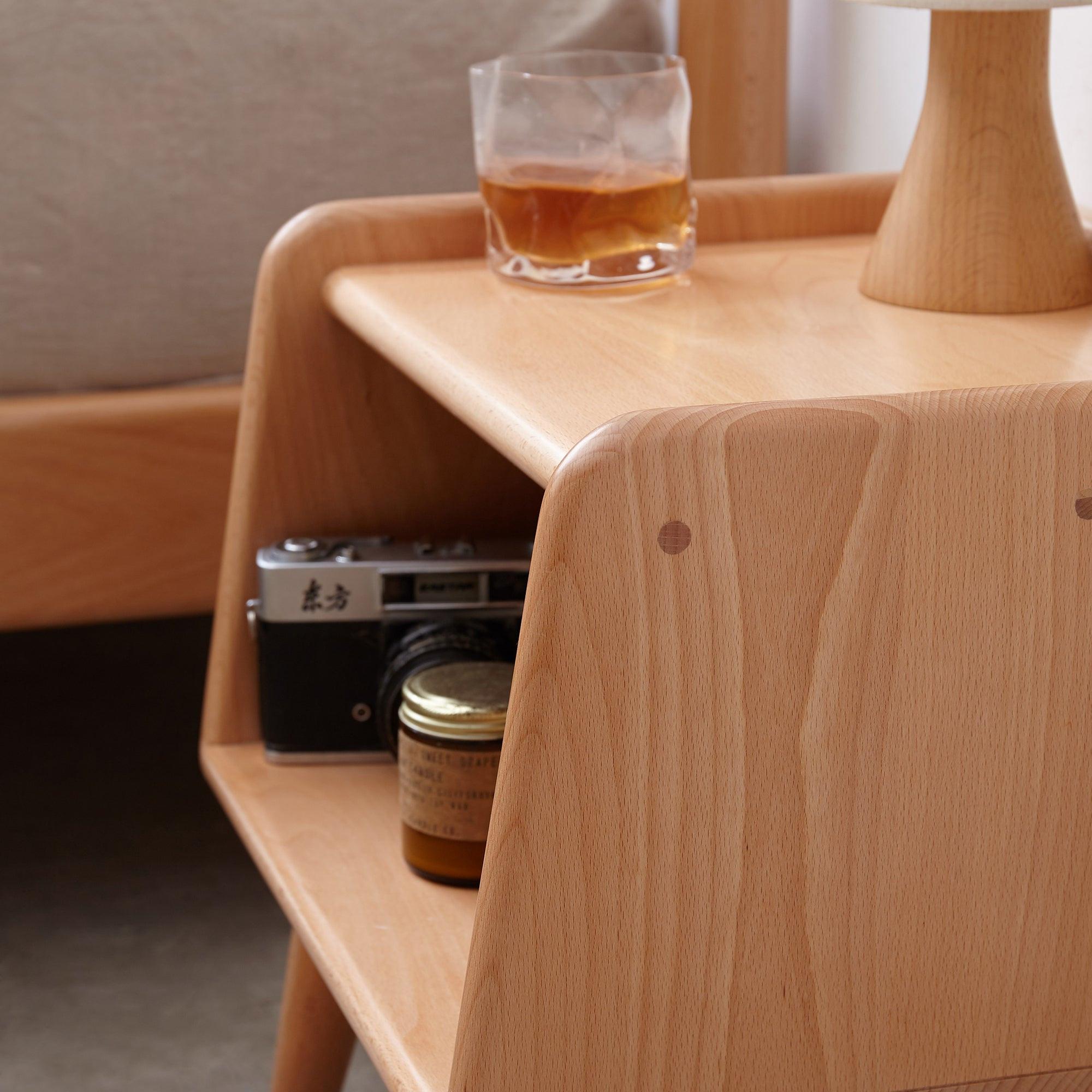 Solid Wood Bedside Cabinet Nordic Storage.