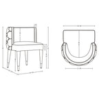 Maya Velvet Dining Chair in Nude.