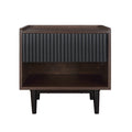 Duane 20' Fluted Nightstand in Black (1-Drawer)