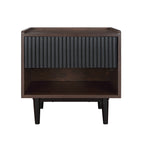 Duane 20' Fluted Nightstand in Black (1-Drawer)