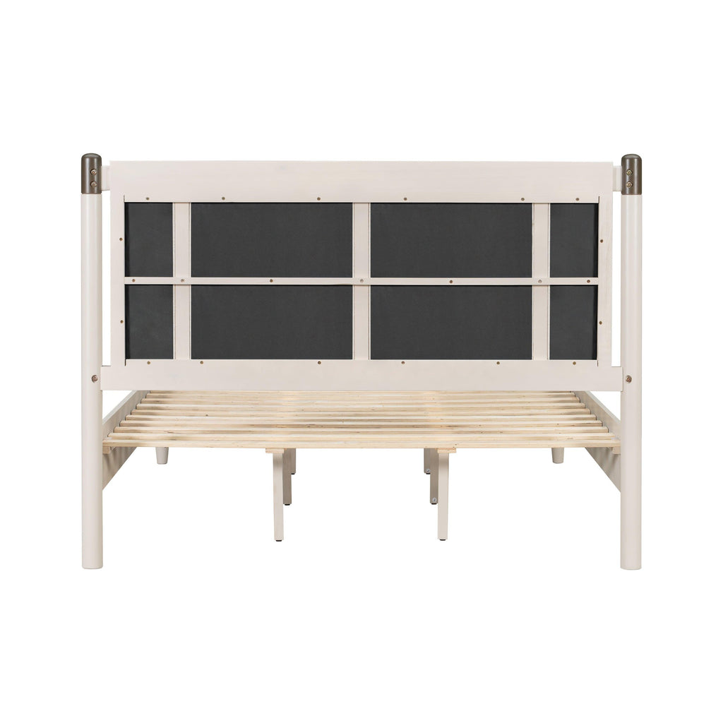 Solid Wood Queen Bed with Heavy Duty Support.
