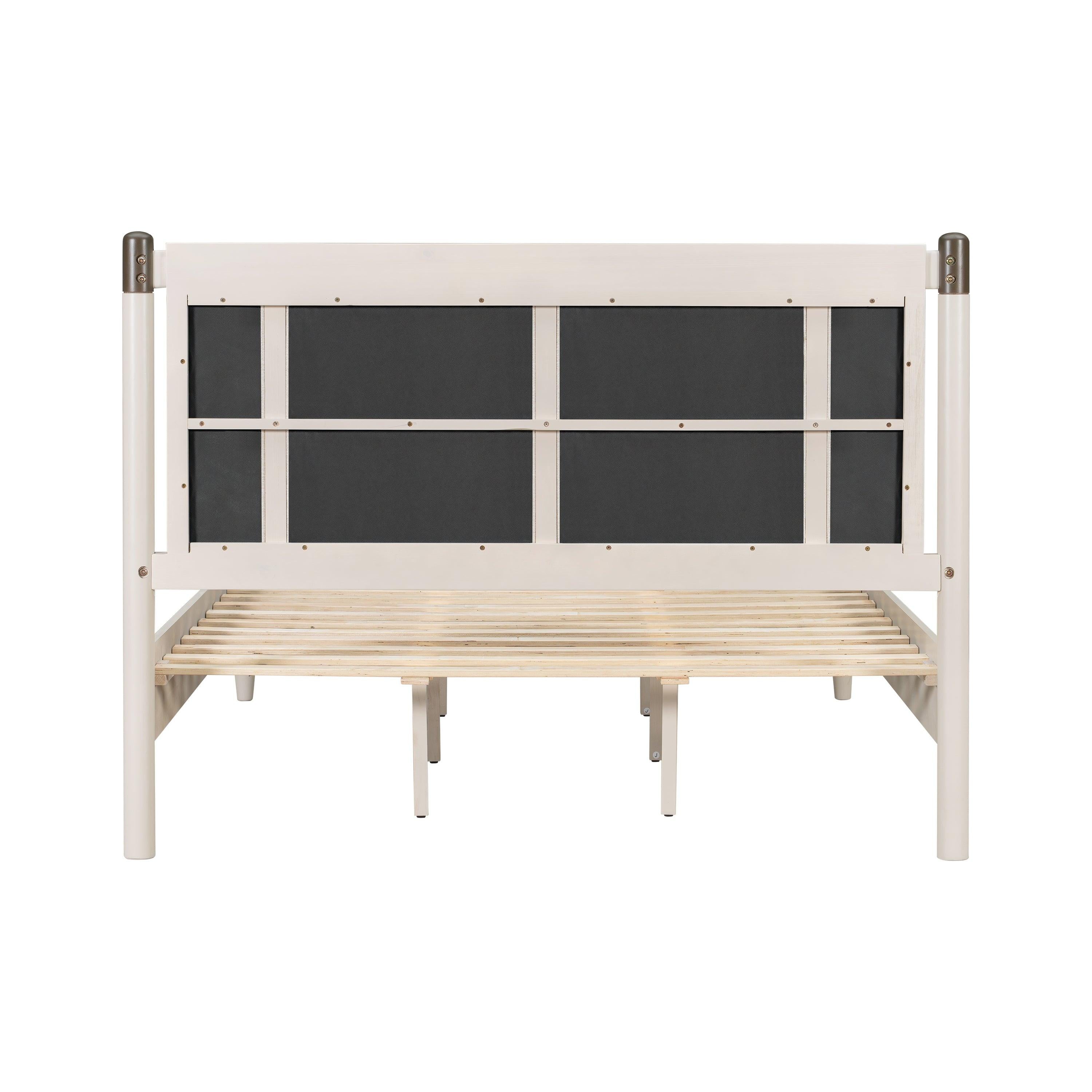 Solid Wood Queen Bed with Heavy Duty Support.