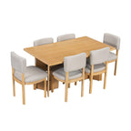 TREXM Farmhouse Wood Dining Table Set for 6 with Chairs.