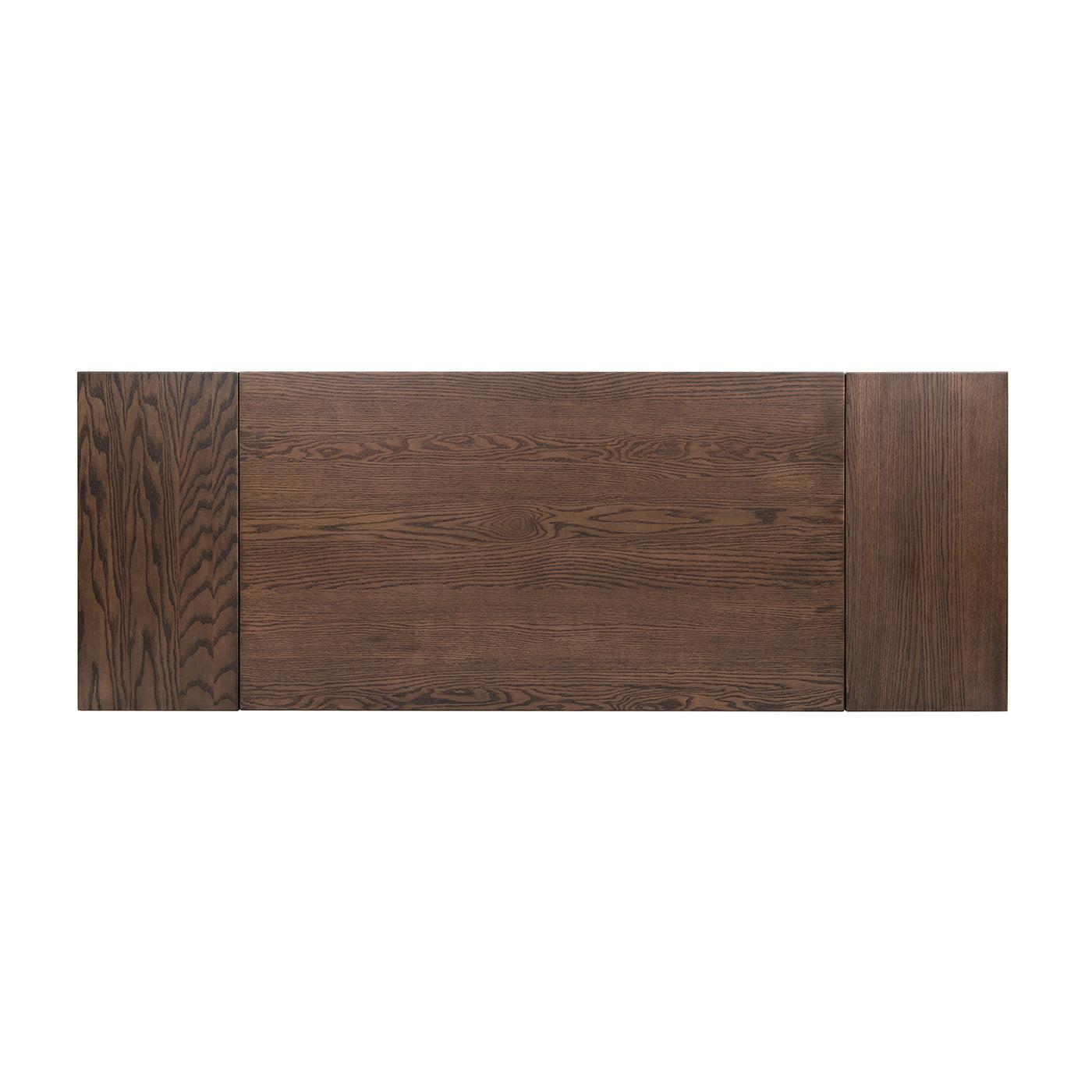 Capri 59-90.5' Solid Oak Wood 6-8 Seat Extendable Leaf Dining Table, Dark Brown Red Oak.