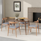 2 Vintage Rubberwood Dining Chairs with Ergonomic Backrest.