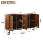 Walnut Mid-Century Modern Sideboard Buffet Cabinet.